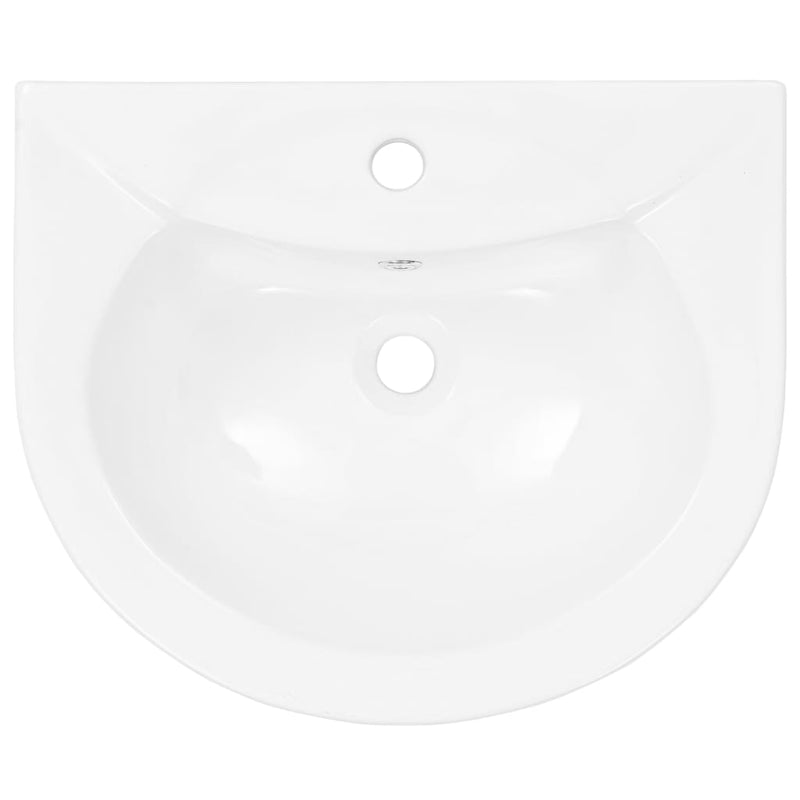 vidaXL Freestanding Basin with Pedestal Ceramic White 650x520x200 mm