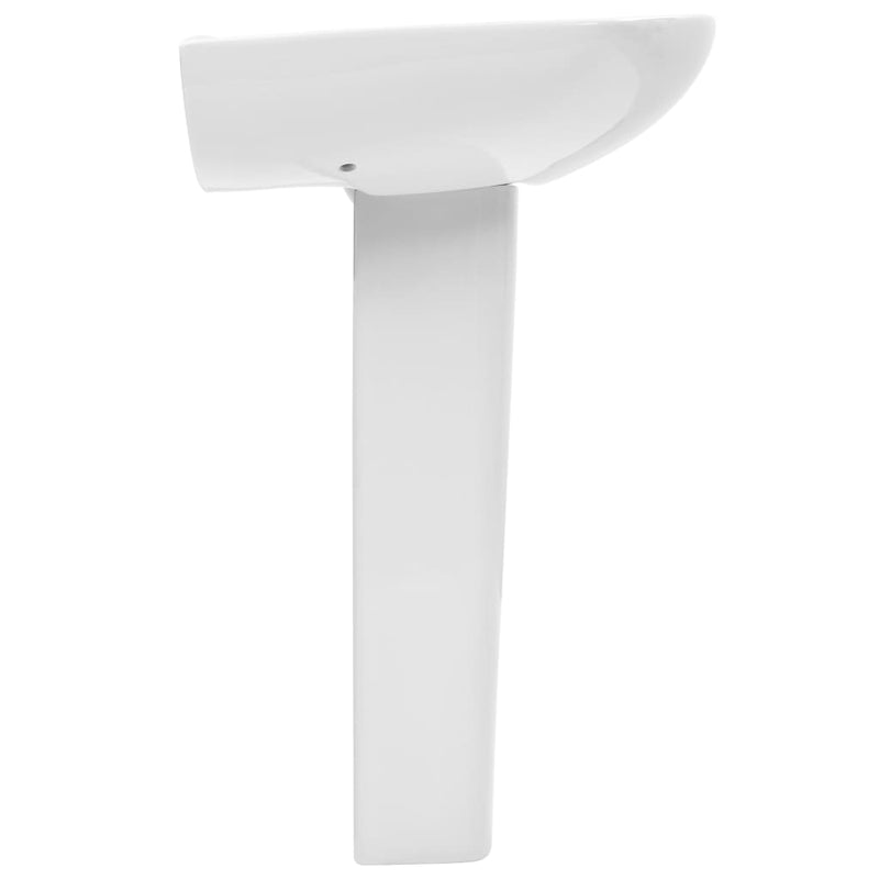 vidaXL Freestanding Basin with Pedestal Ceramic White 650x520x200 mm