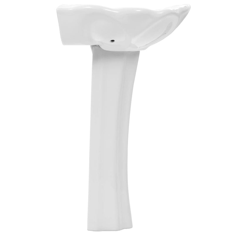 vidaXL Freestanding Basin with Pedestal Ceramic White 650x520x200 mm