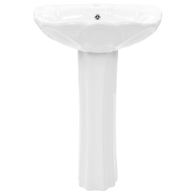 vidaXL Freestanding Basin with Pedestal Ceramic White 650x520x200 mm