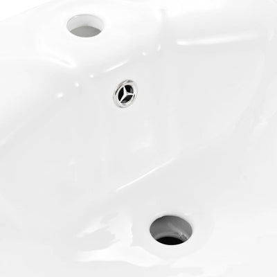 vidaXL Freestanding Basin with Pedestal Ceramic White 650x520x200 mm