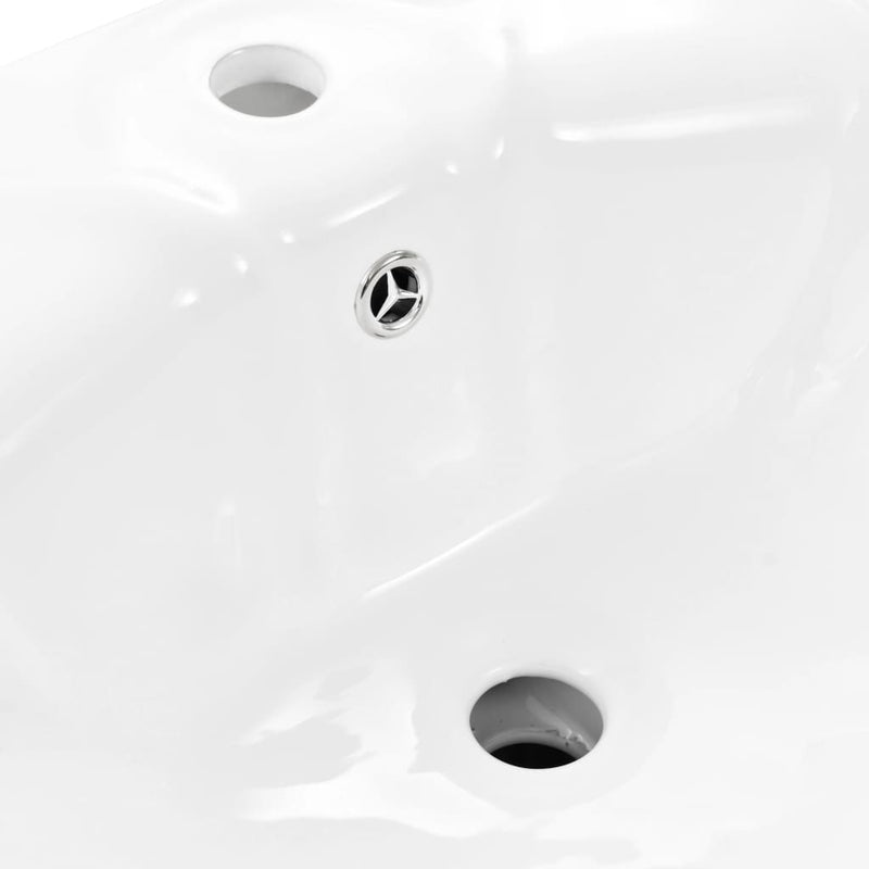 vidaXL Freestanding Basin with Pedestal Ceramic White 650x520x200 mm