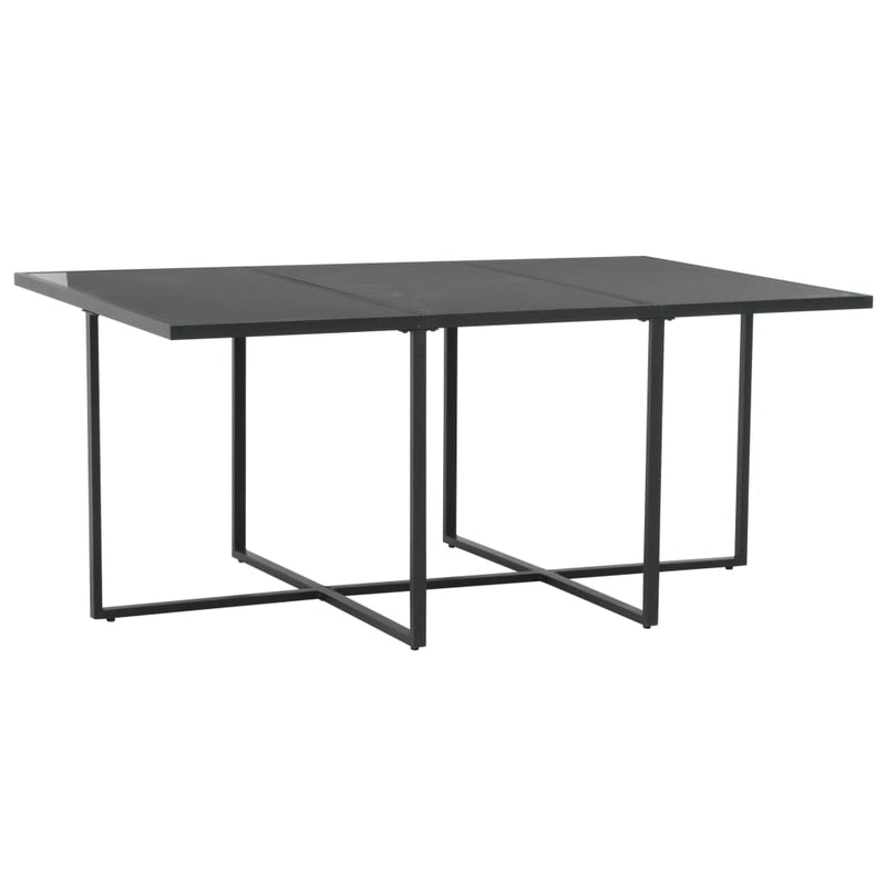 vidaXL 7 Piece Outdoor Dining Set with Cushions Poly Rattan Black