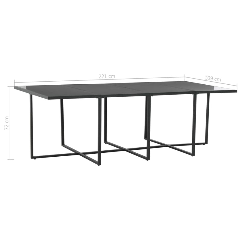 vidaXL 9 Piece Outdoor Dining Set with Cushions Poly Rattan Black