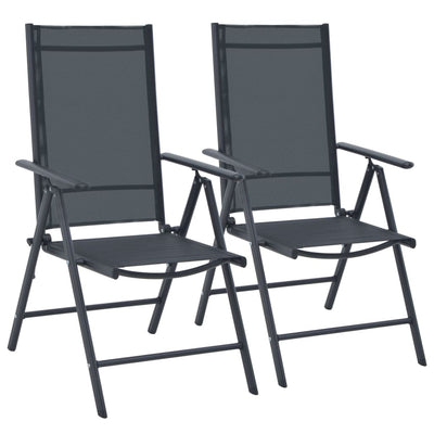 vidaXL 3 Piece Bistro Set Aluminium and Textilene Black