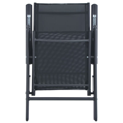 vidaXL 3 Piece Bistro Set Aluminium and Textilene Black