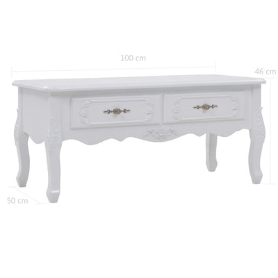 vidaXL Coffee Table 100x50x46 cm White
