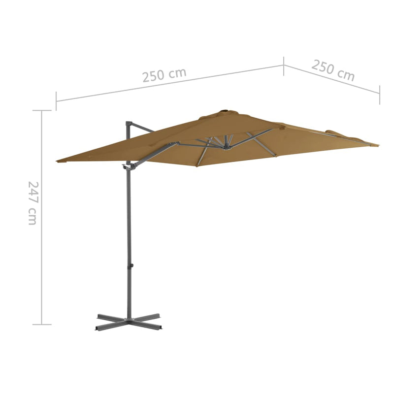 vidaXL Cantilever Garden Parasol with Steel Pole Anthracite 300 cm