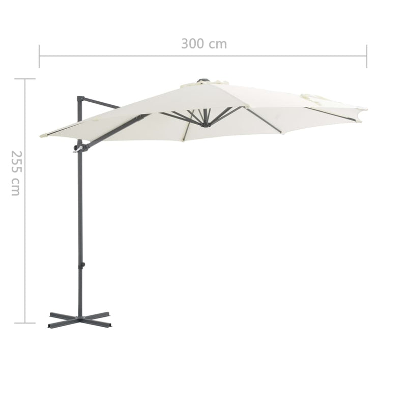 vidaXL Cantilever Garden Parasol with Steel Pole Anthracite 300 cm