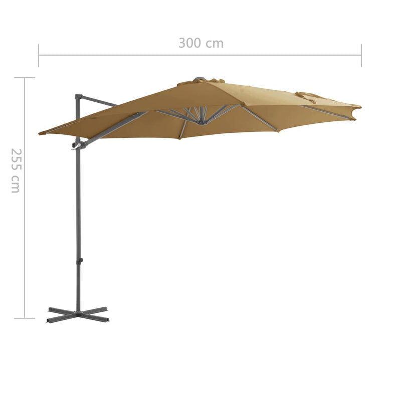 vidaXL Cantilever Garden Parasol with Steel Pole Anthracite 300 cm