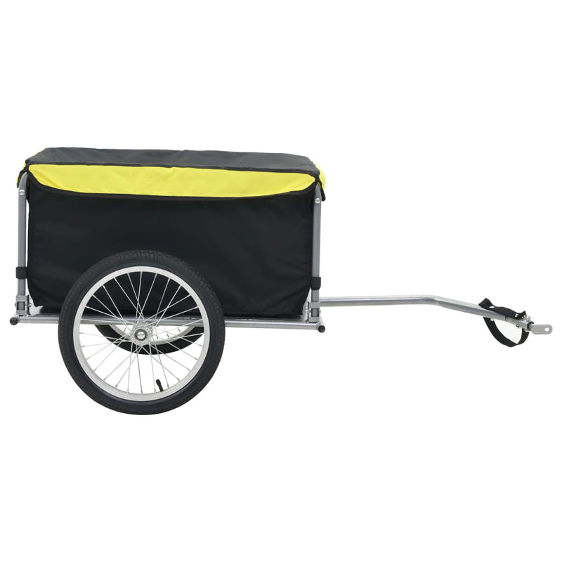 vidaXL Bike Trailer Black and Yellow 65 kg
