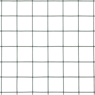 vidaXL Chicken Wire Fence Steel with PVC Coating 10x1.5 m Green
