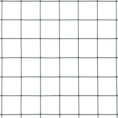 vidaXL Chicken Wire Fence Steel with PVC Coating 10x1.5 m Green