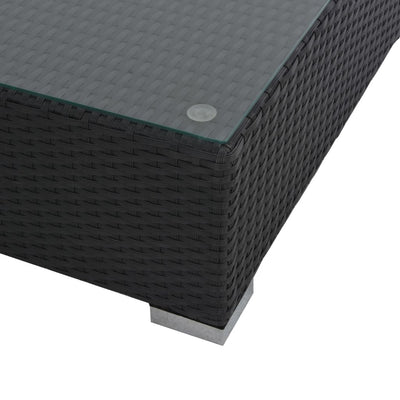 vidaXL 6 Piece Garden Lounge Set with Cushions Poly Rattan Black