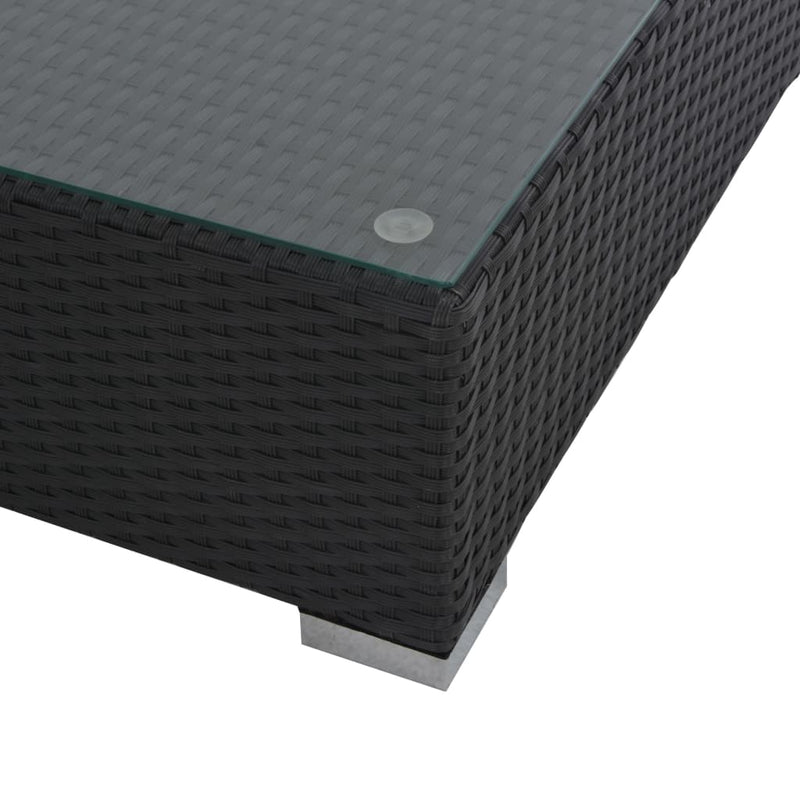 vidaXL 6 Piece Garden Lounge Set with Cushions Poly Rattan Black