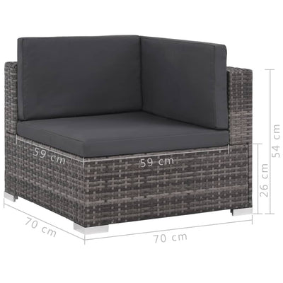vidaXL 6 Piece Garden Lounge Set with Cushions Poly Rattan Brown