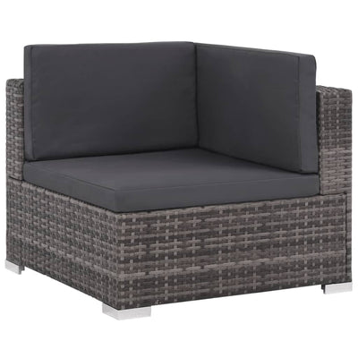 vidaXL 8 Piece Garden Lounge Set with Cushions Poly Rattan Brown