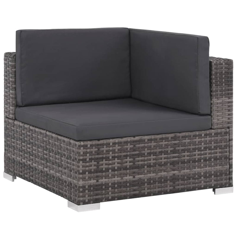 vidaXL 8 Piece Garden Lounge Set with Cushions Poly Rattan Brown