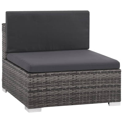 vidaXL 8 Piece Garden Lounge Set with Cushions Poly Rattan Brown