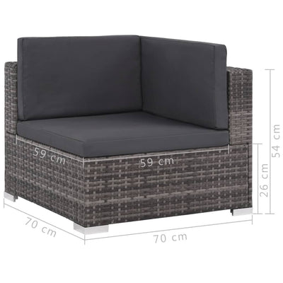 vidaXL 8 Piece Garden Lounge Set with Cushions Poly Rattan Brown