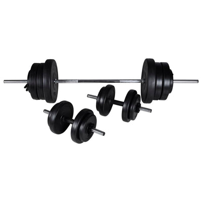 vidaXL Adjustable Sit-up Bench with Barbell and Dumbbell Set 60.5 kg