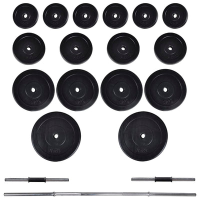 vidaXL Adjustable Sit-up Bench with Barbell and Dumbbell Set 60.5 kg