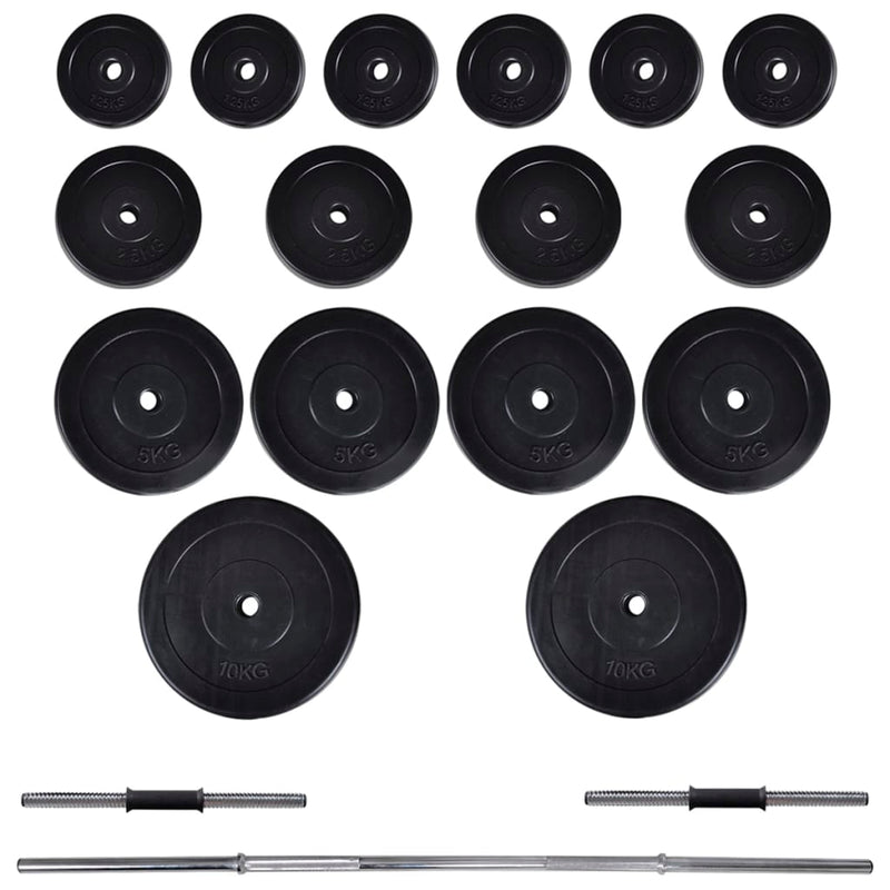 vidaXL Adjustable Sit-up Bench with Barbell and Dumbbell Set 60.5 kg