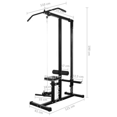 vidaXL Power Tower with Barbell and Dumbbell Set 30.5 kg