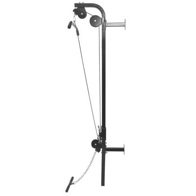 vidaXL Wall-mounted Power Tower with Barbell and Dumbbell Set 60.5 kg