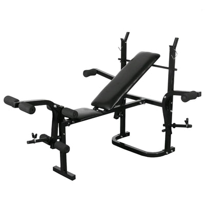 vidaXL Weight Bench with Weight Rack&Barbell and Dumbbell Set 60.5kg