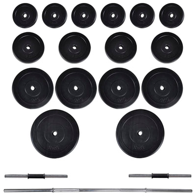 vidaXL Weight Bench with Weight Rack&Barbell and Dumbbell Set 60.5kg