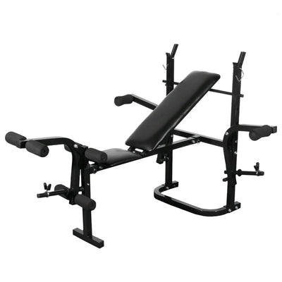 vidaXL Weight Bench with Weight Rack&Barbell and Dumbbell Set 30.5kg