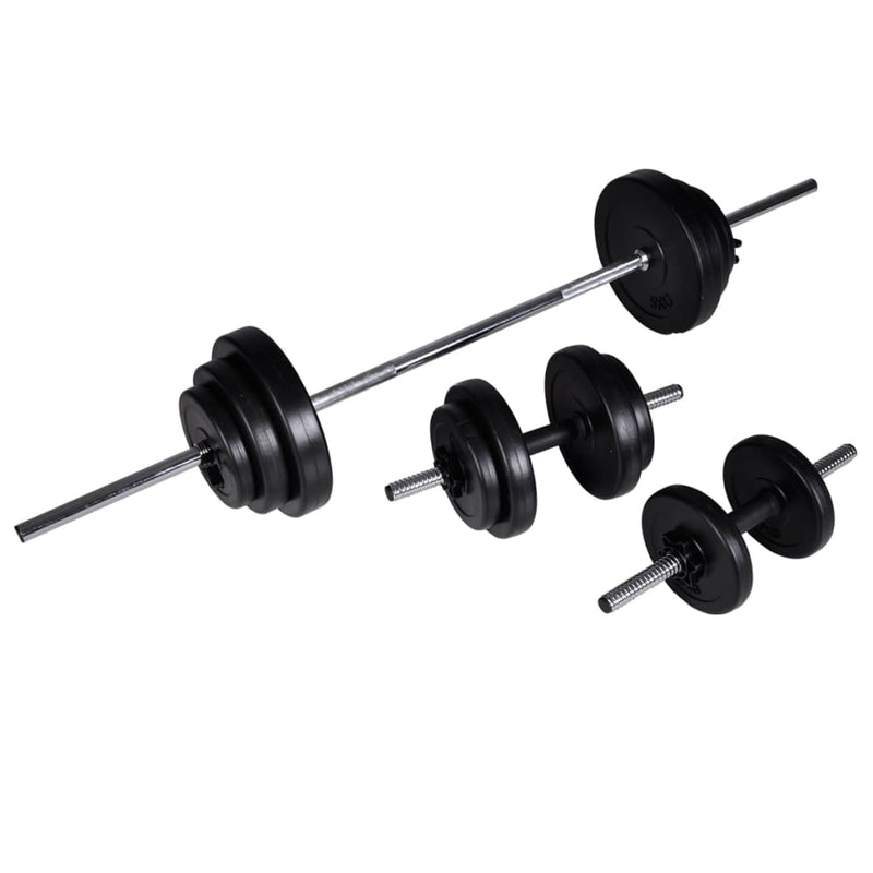 vidaXL Weight Bench with Weight Rack&Barbell and Dumbbell Set 30.5kg