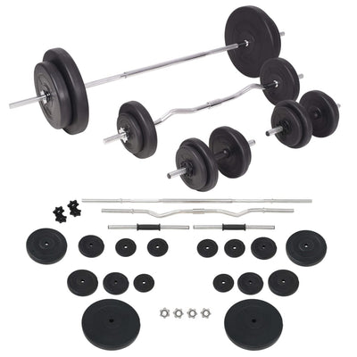vidaXL Weight Bench with Weight Rack&Barbell and Dumbbell Set 90 kg