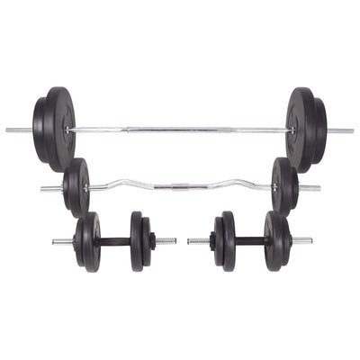 vidaXL Weight Bench with Weight Rack&Barbell and Dumbbell Set 90 kg