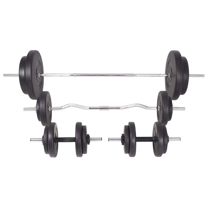 vidaXL Weight Bench with Weight Rack&Barbell and Dumbbell Set 90 kg