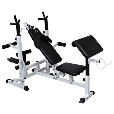 vidaXL Weight Bench with Weight Rack&Barbell and Dumbbell Set 120 kg
