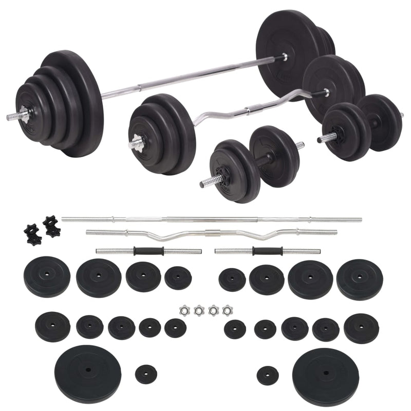 vidaXL Weight Bench with Weight Rack&Barbell and Dumbbell Set 120 kg