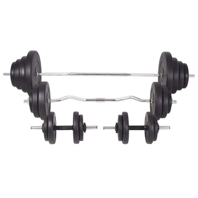 vidaXL Weight Bench with Weight Rack&Barbell and Dumbbell Set 120 kg