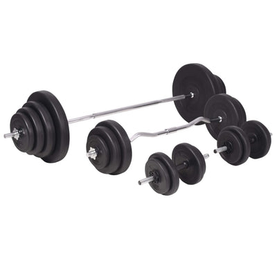 vidaXL Weight Bench with Weight Rack&Barbell and Dumbbell Set 120 kg