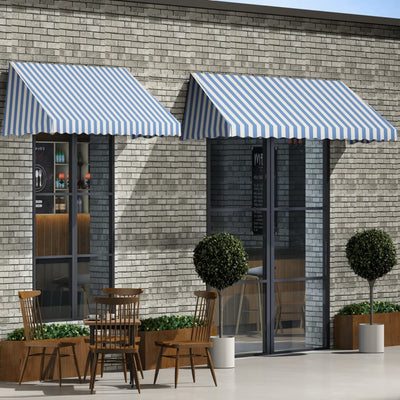 vidaXL Bistro Awning 400x120 cm Blue and White