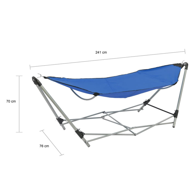 vidaXL Hammock with Foldable Stand Black