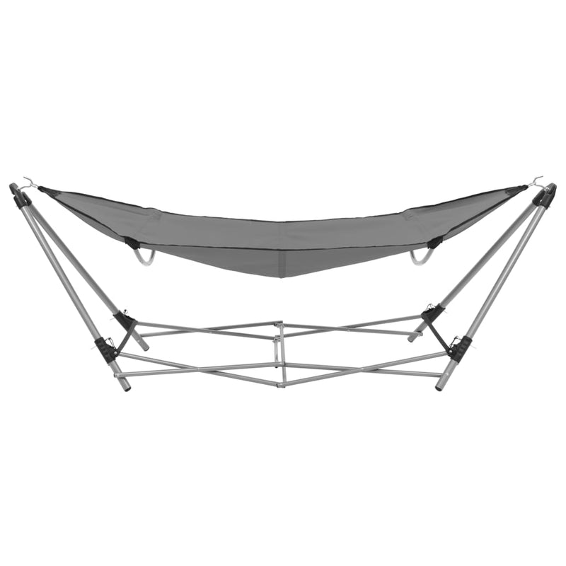 vidaXL Hammock with Foldable Stand Black