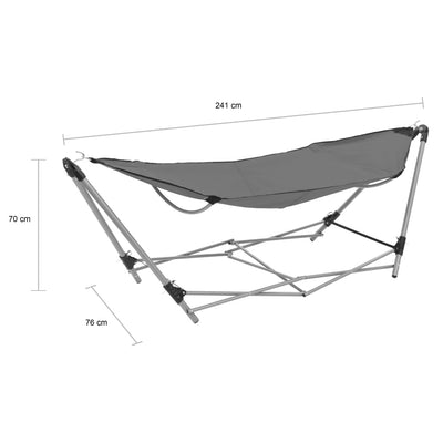 vidaXL Hammock with Foldable Stand Black