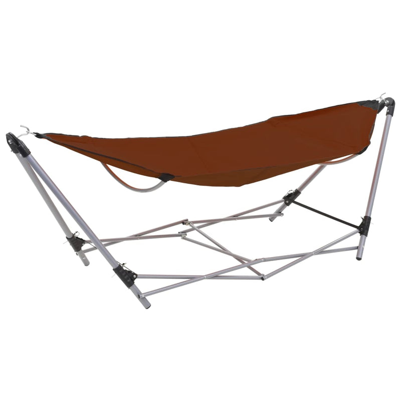 vidaXL Hammock with Foldable Stand Black
