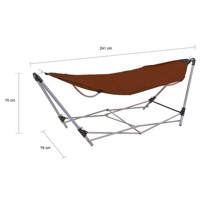 vidaXL Hammock with Foldable Stand Black