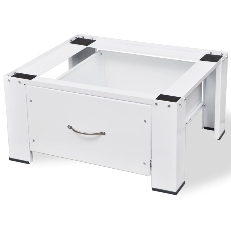 vidaXL Pedestal for Washing Machine White with Drawer