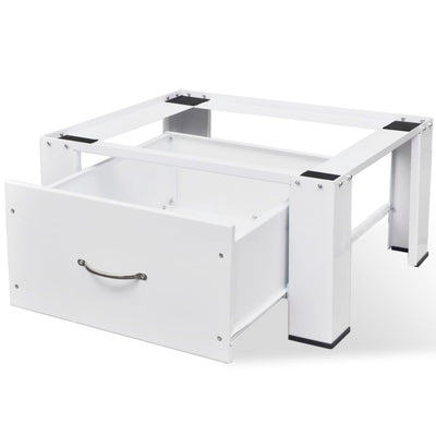 vidaXL Pedestal for Washing Machine White with Drawer