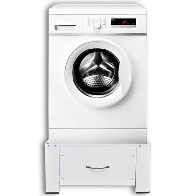 vidaXL Pedestal for Washing Machine White with Drawer