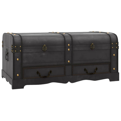 vidaXL Treasure Chest Wood Black 90x51x42 cm